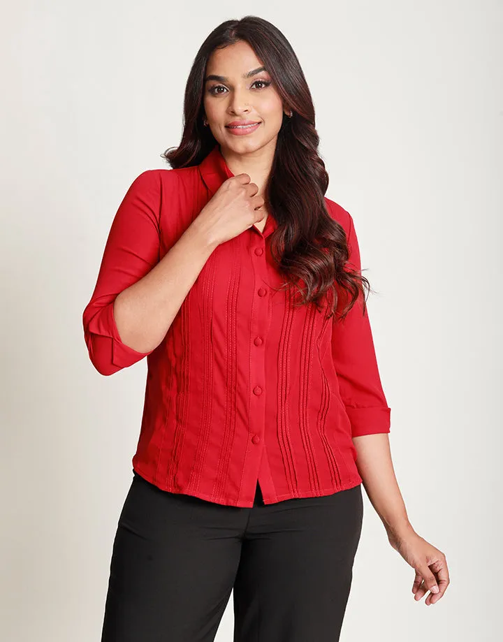 ¾ Sleeves Blouse with Pintucks