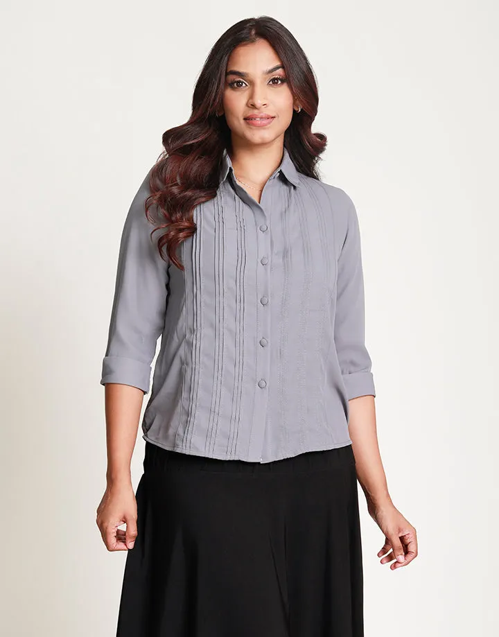 ¾ Sleeves Blouse with Pintucks