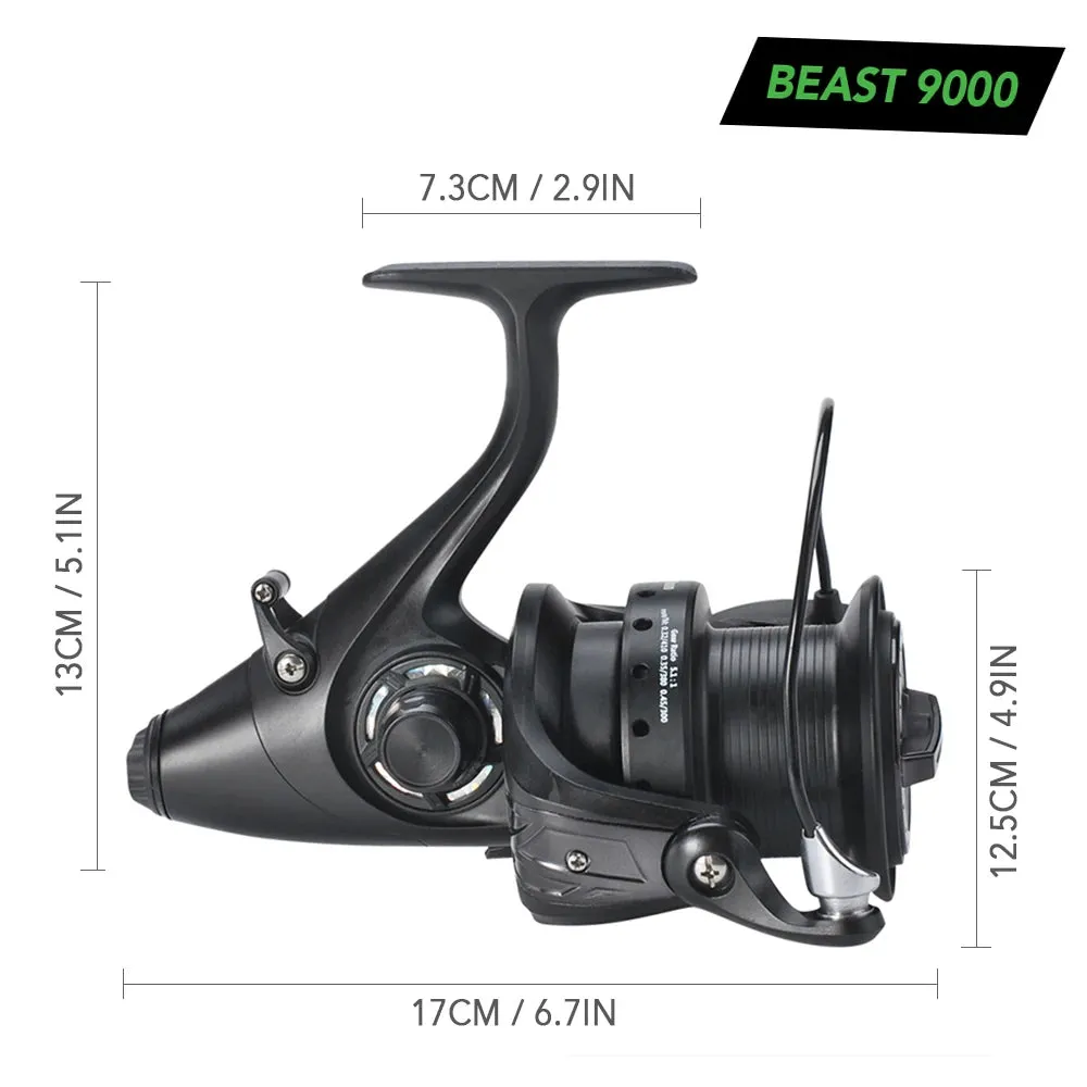 12 1 BB Spinning Reel with Front and Rear Double Drag Carp Fishing Reel Left Right Interchangeable for Saltwater Freshwater