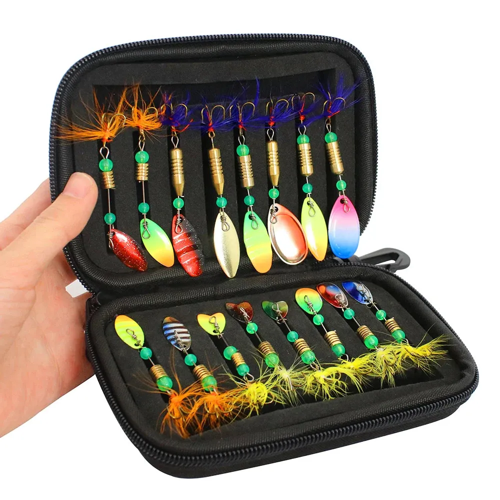 16pcs/20pcs Set Fishing Spoons Lures Metal Baits Set forCasting Spinner Fishing Bait with Storage Bag Case For Outdoor Fishing