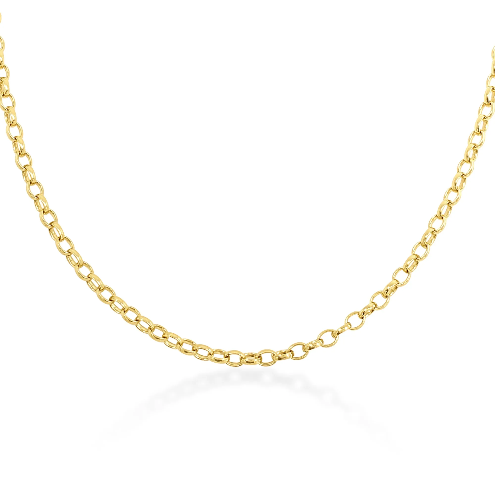 18ct Solid Gold Medium Oval Belcher Chain