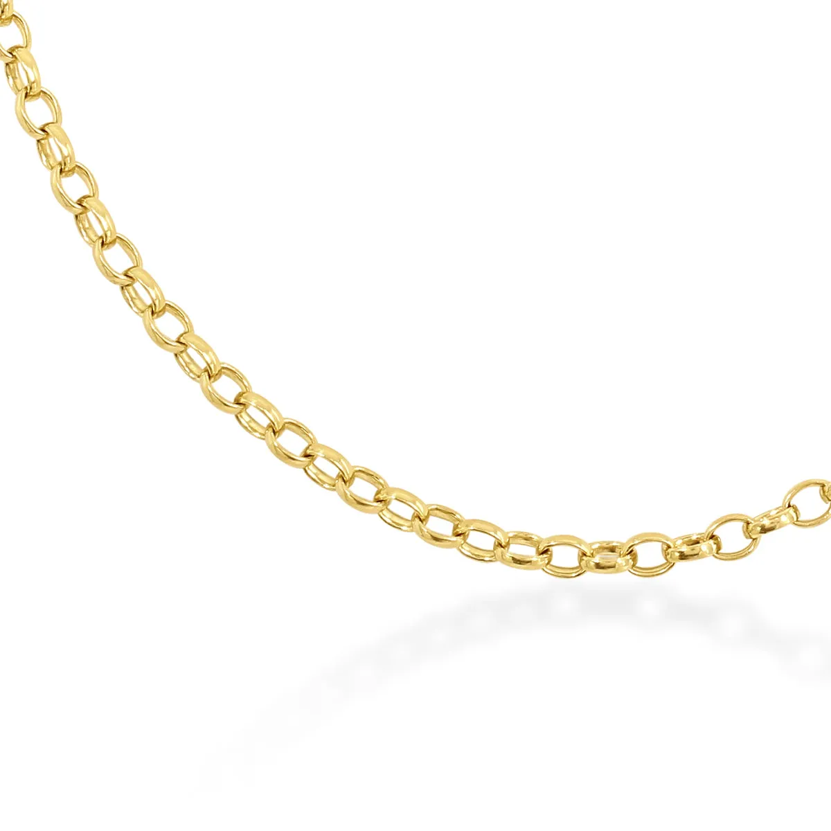 18ct Solid Gold Medium Oval Belcher Chain