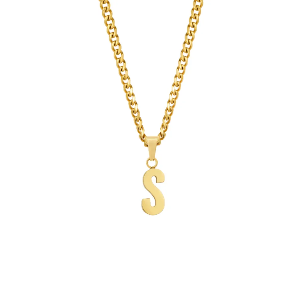 18K Gold Initial Letter Necklace