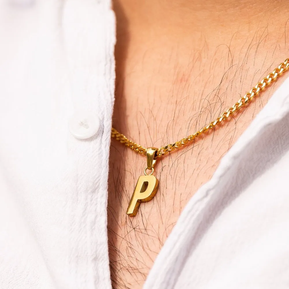 18K Gold Initial Letter Necklace