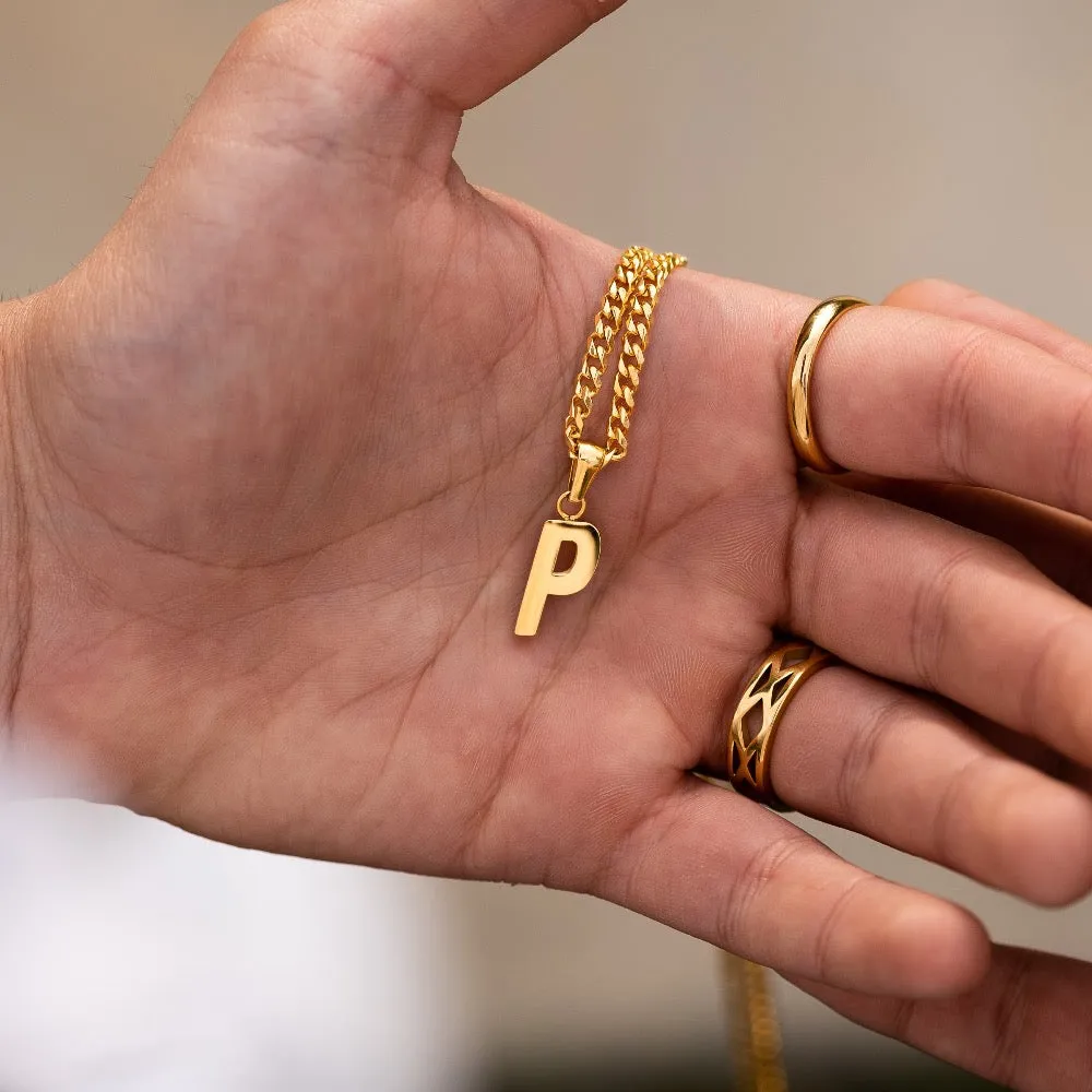 18K Gold Initial Letter Necklace