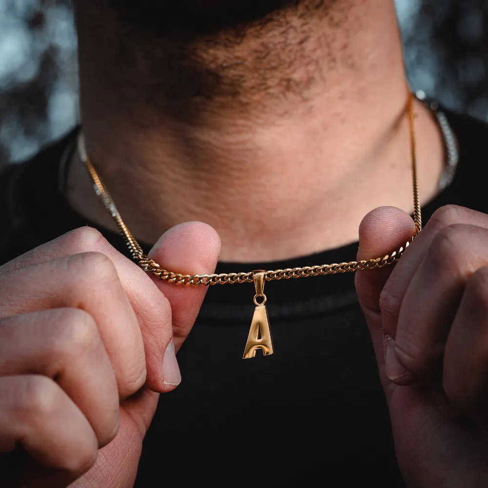 18K Gold Initial Letter Necklace