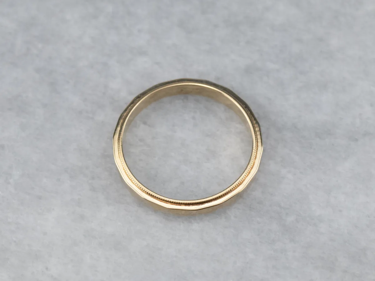 1950s Gold Faceted Band