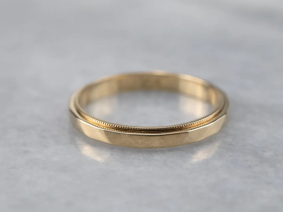 1950s Gold Faceted Band