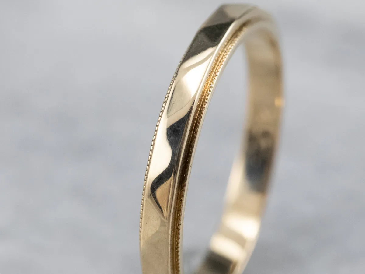 1950s Gold Faceted Band