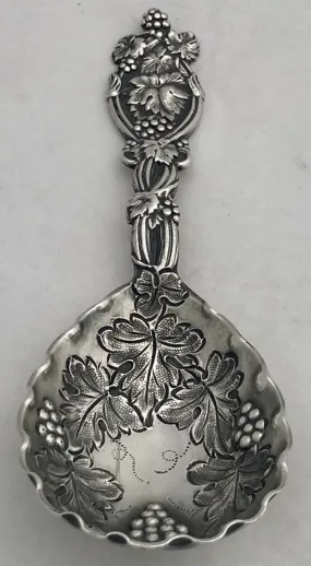 19th Century White Metal Naturalistic Caddy Spoon.