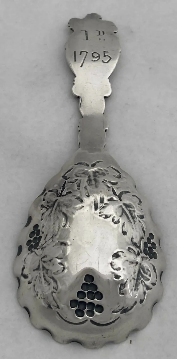 19th Century White Metal Naturalistic Caddy Spoon.