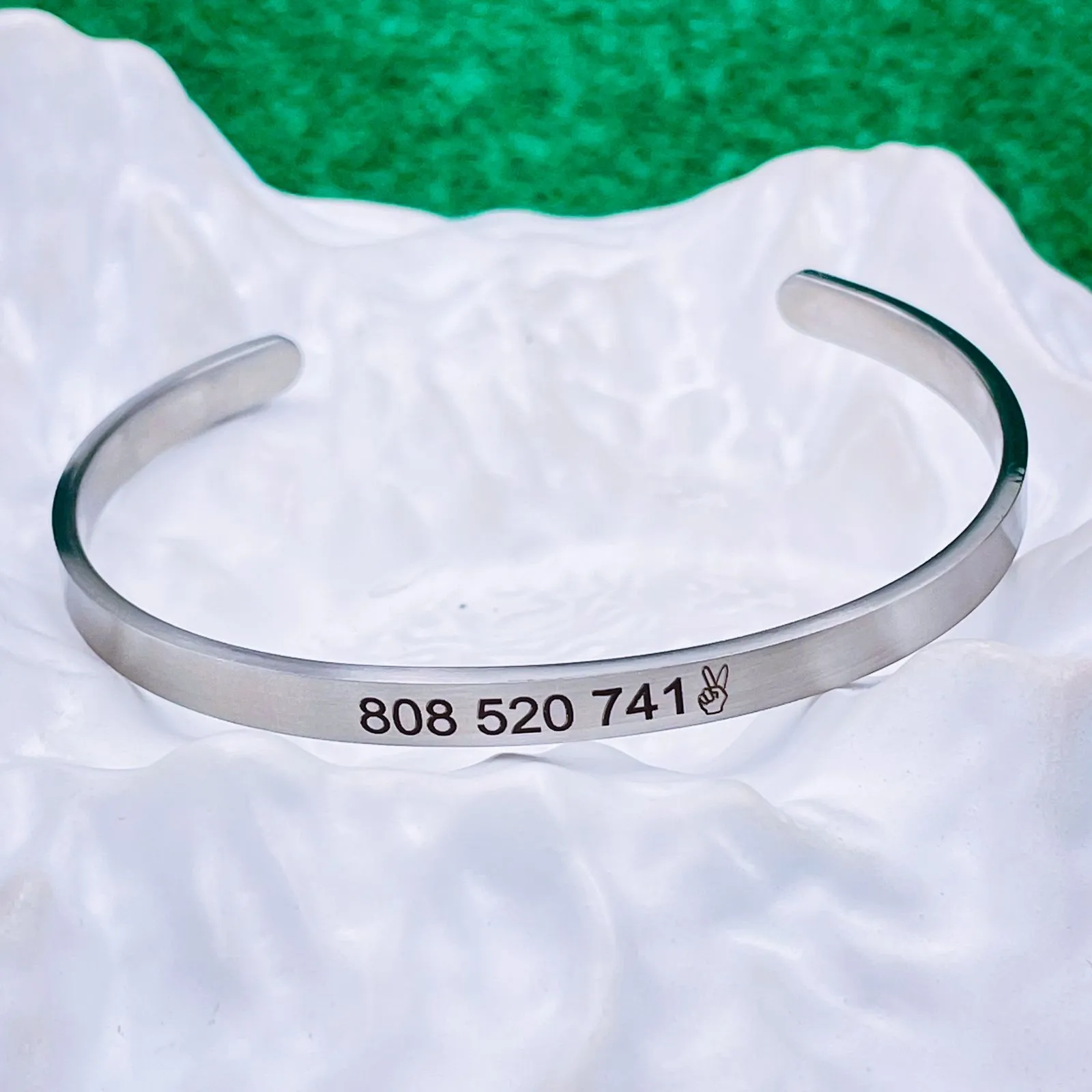 5mm Matte Finish 316 Surgical Stainless Steel Customized Personalised Laser Engraved Free Size Cuff Kada Bangle Bracelet Unisex