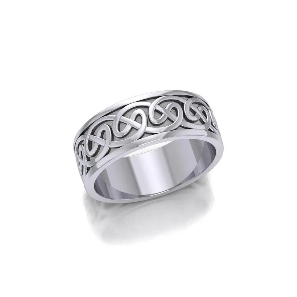 A Never-ending artwork ~ Sterling Silver Celtic Knotwork Ring TR354