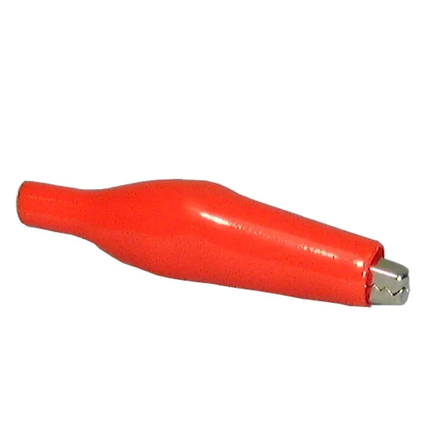 Alligator Clip, Medium, Red Insulator, Bulk