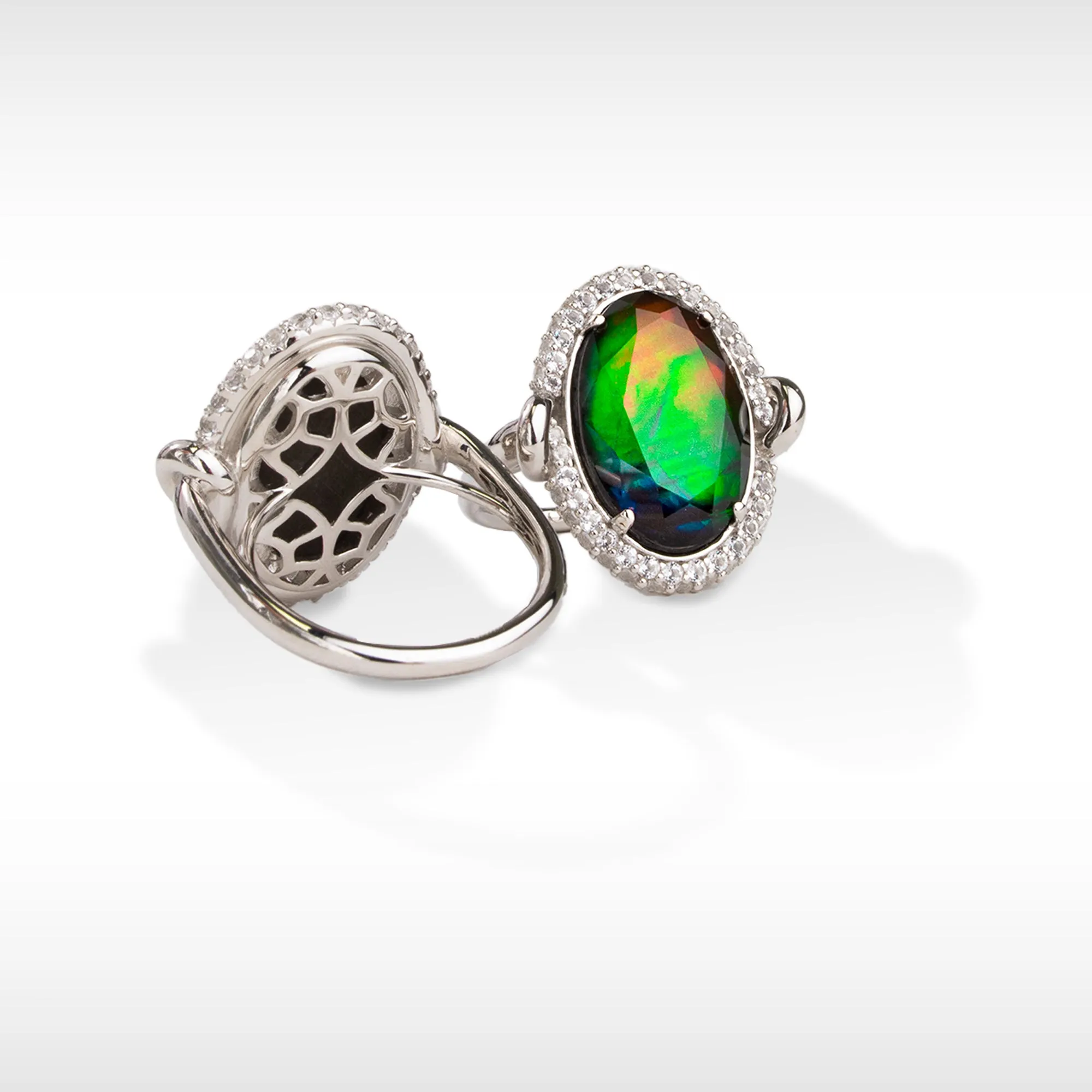 Ammolite Ring Sterling Silver KNOTS Ring