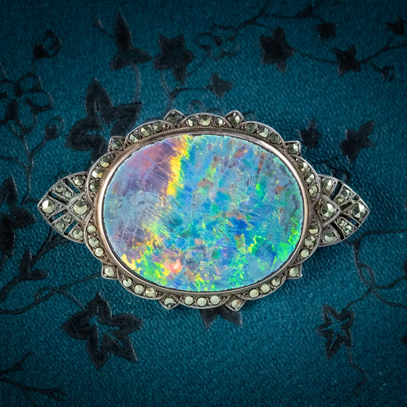 Antique Edwardian Black Opal Cut Steel Brooch Circa 1901