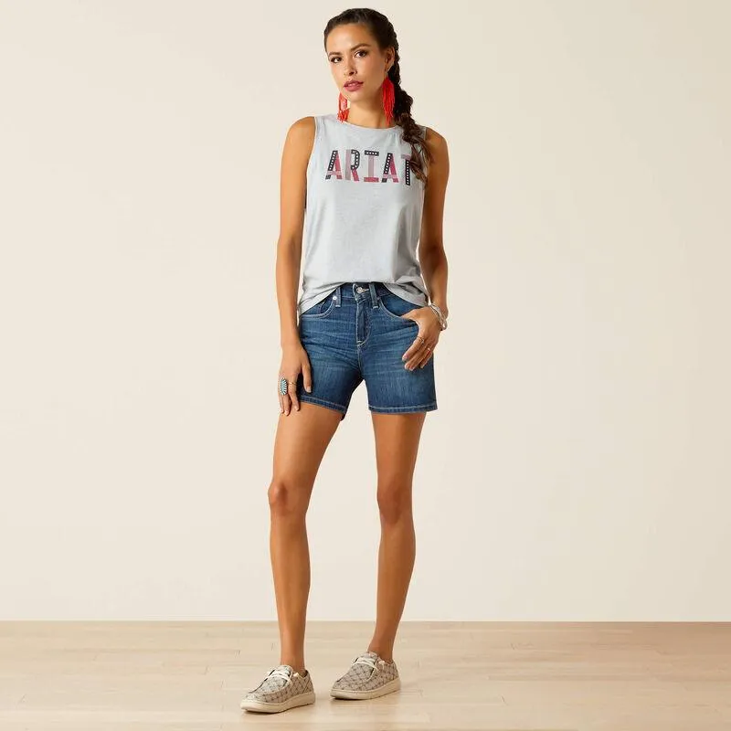 Ariat Women's Chambray Blue American Pride Sleeveless Tee 10051296