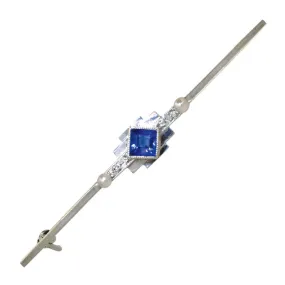 Art Deco Sapphire & Pearl Stock Pin