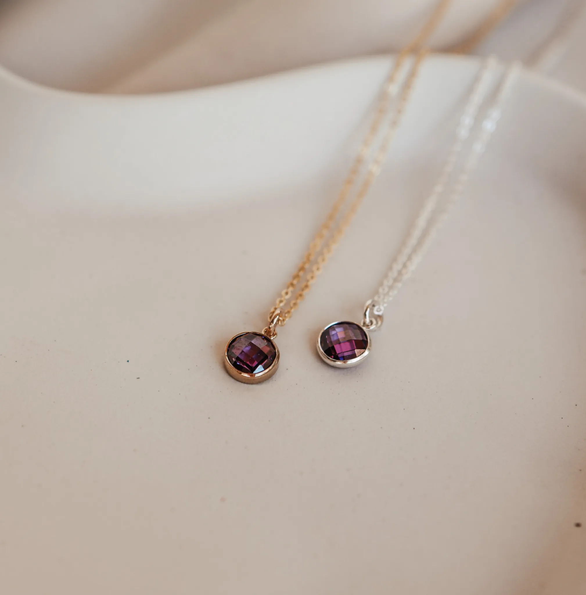 Birthstone Drop Necklace • February