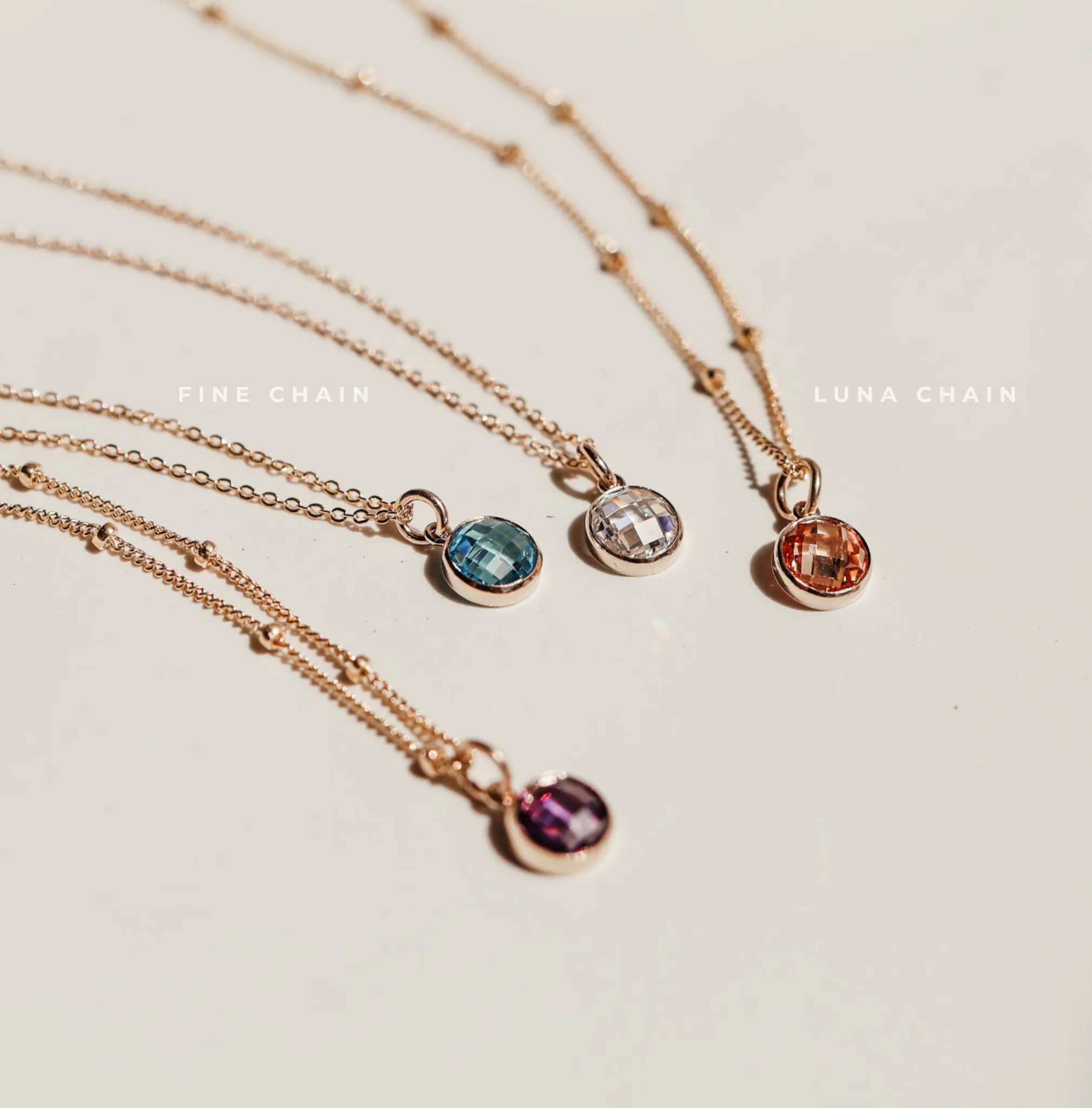 Birthstone Drop Necklace • February