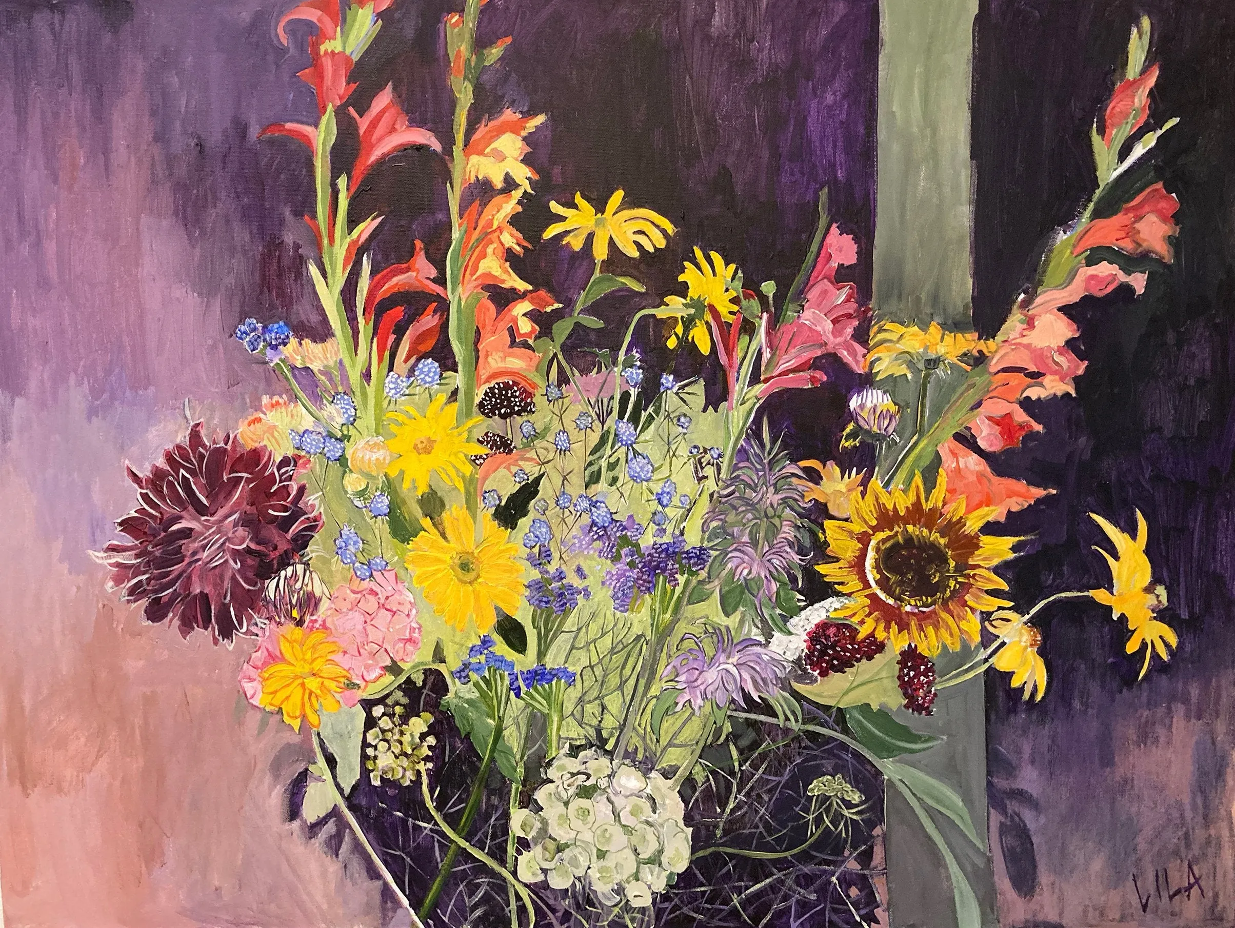 Bouquet C-LB336 Acrylic Painting by Lila Bacon 1 06-2020 30x40