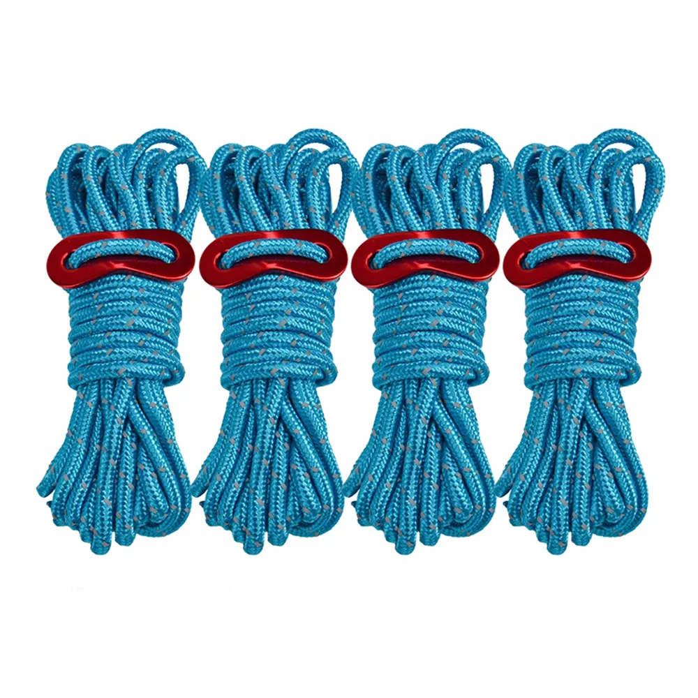 Camp Leader 4 Pcs Reflective Rope 4MM - BLUE