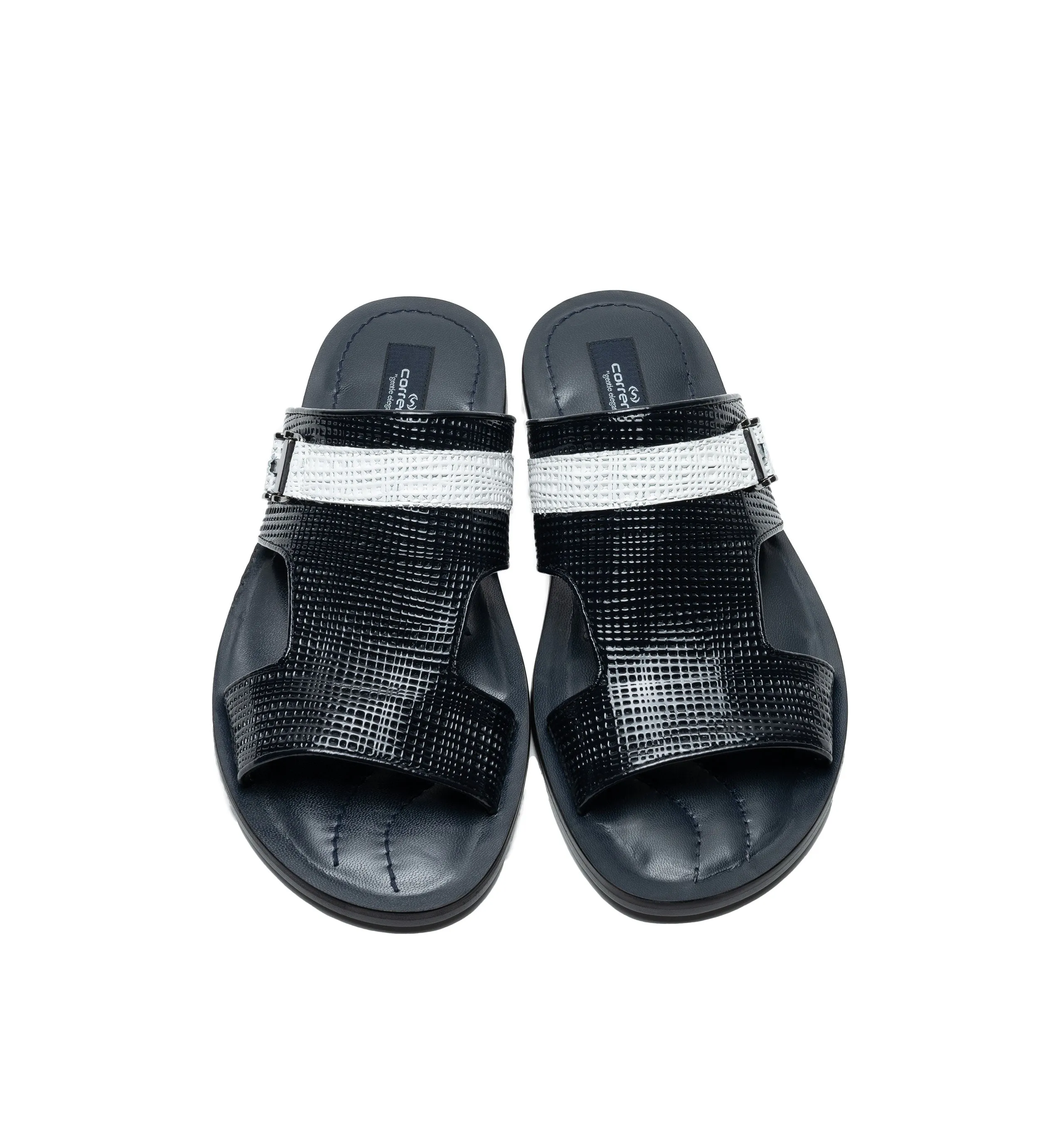 Corrente Perforated Calfskin Sandal Navy