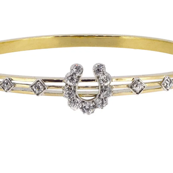 Diamond Horse Shoe Bangle