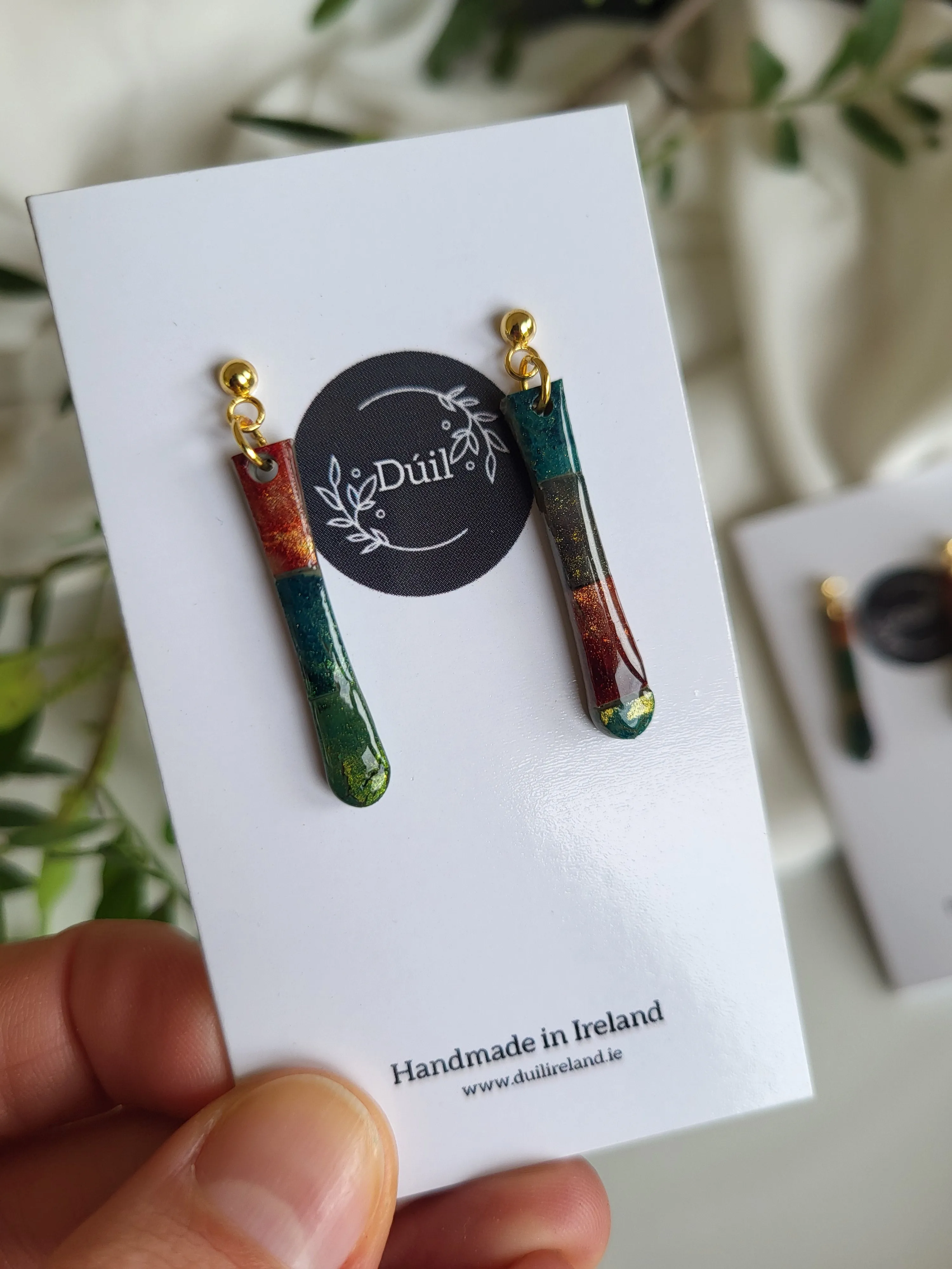 Dúil "Building with Colour" Dangling drop earrings