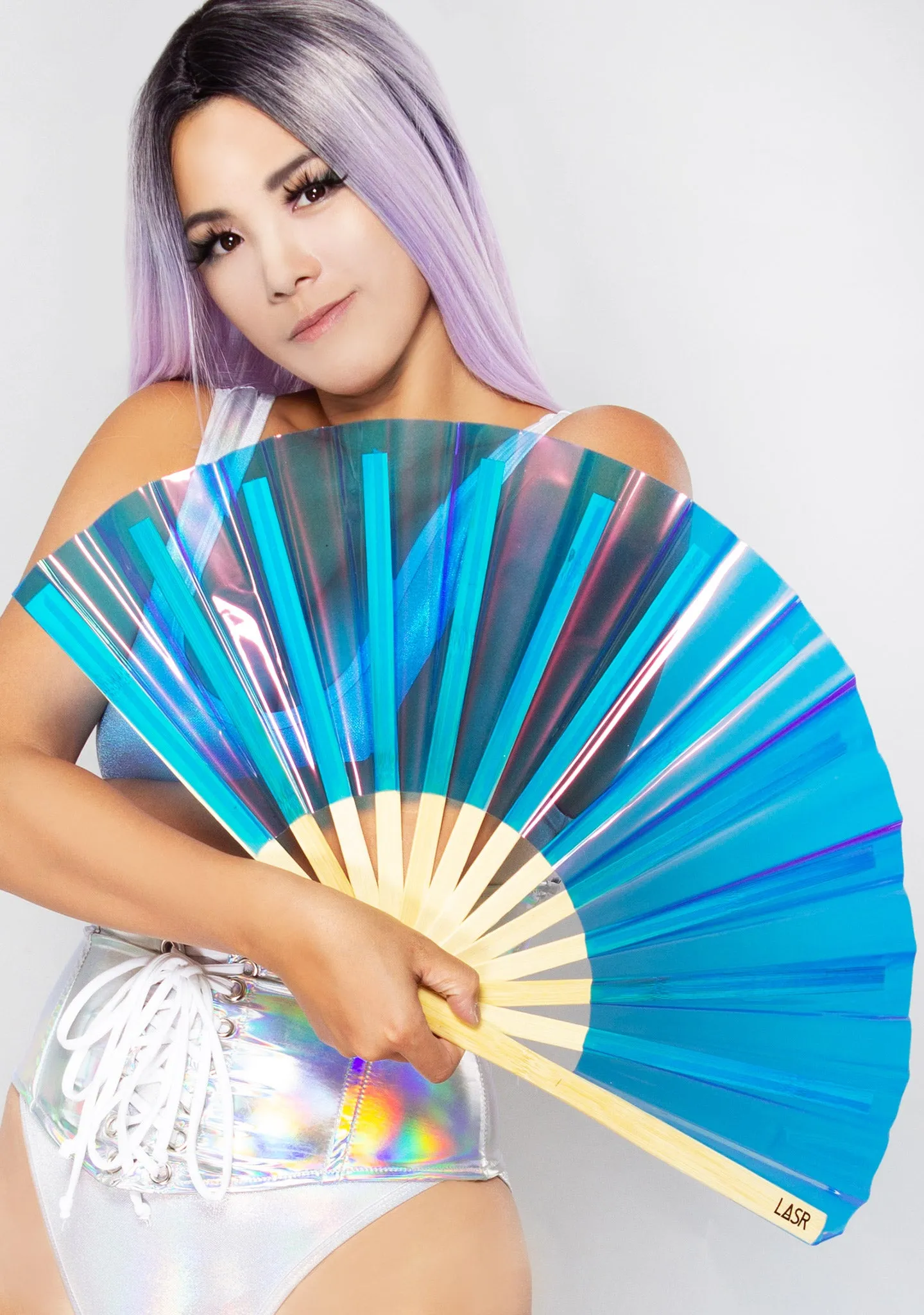 Dreamscape Iridescent Fluid Rave Fan