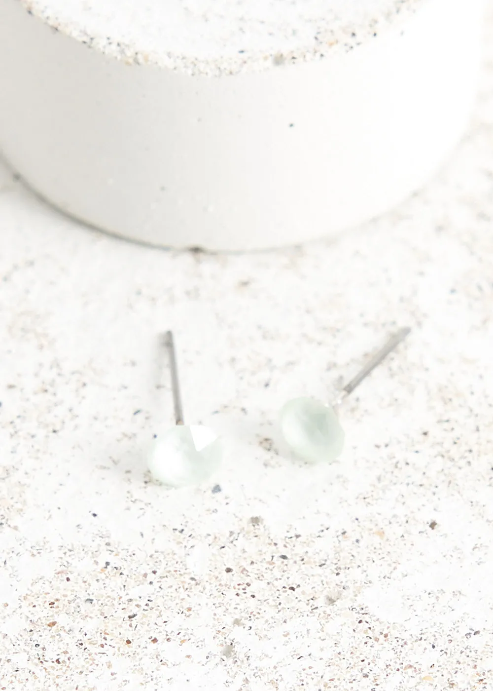 ELSIE CRYSTAL STUD EARRINGS - LIGHT GREEN