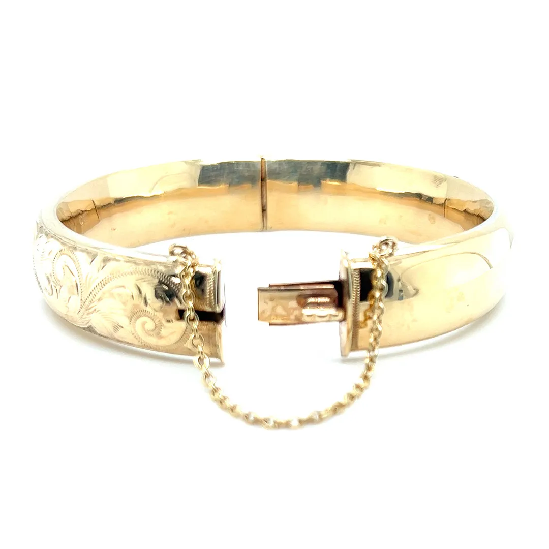 Engraved Gold Bangle