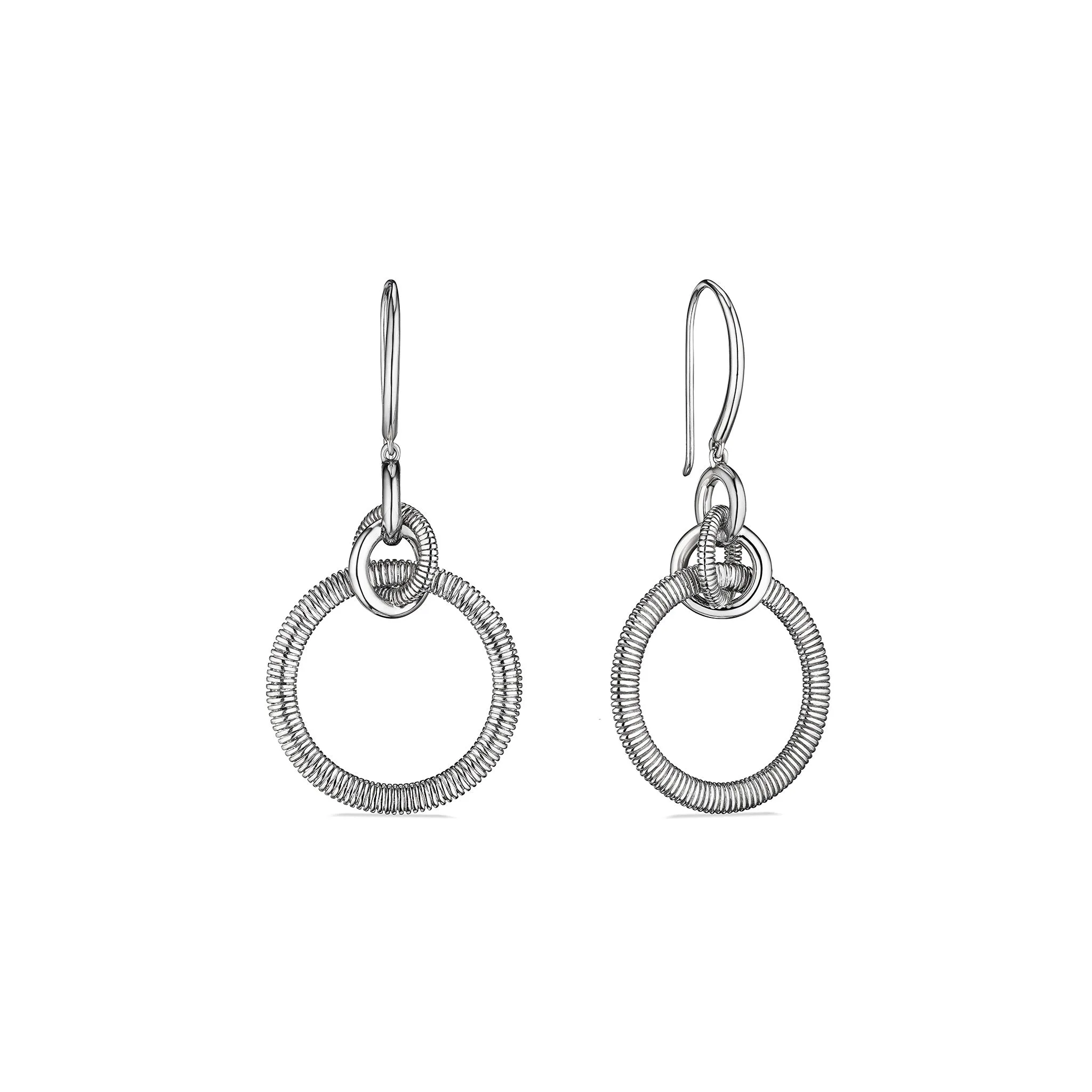 Eternity Interlocking Knot Drop Hoop Earrings