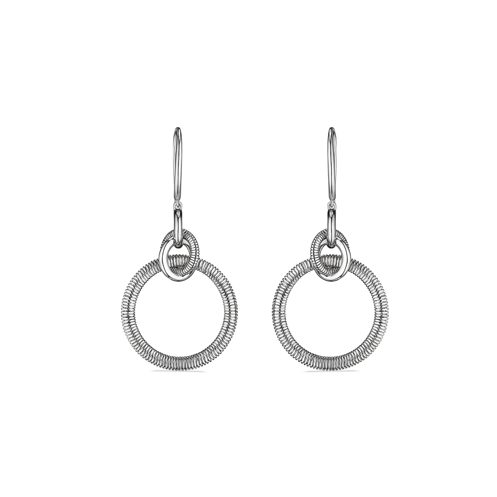 Eternity Interlocking Knot Drop Hoop Earrings