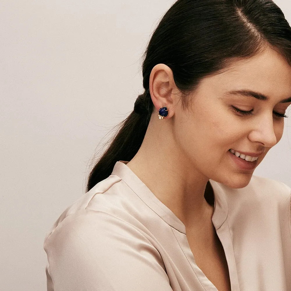 Flower Bud Cabochon Earrings