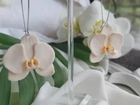 Large Orchid Dangles| polymer clay earrings | orchid earrings | Irish made earrings | Dúil | Irish jewellery | flower earrings