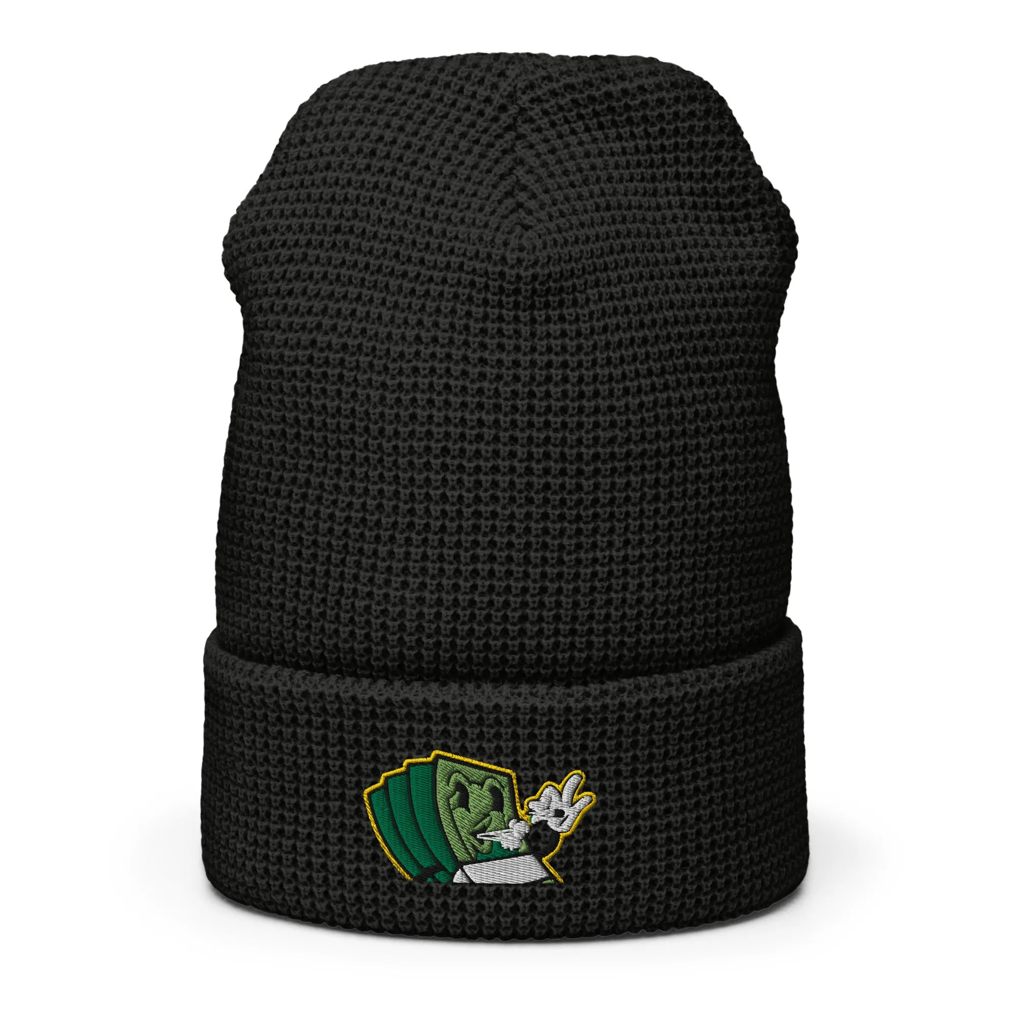 Lit and Rich Cash Smoke Waffle beanie hat