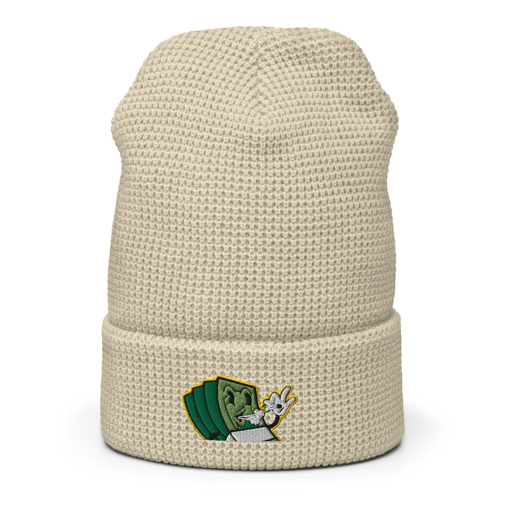 Lit and Rich Cash Smoke Waffle beanie hat