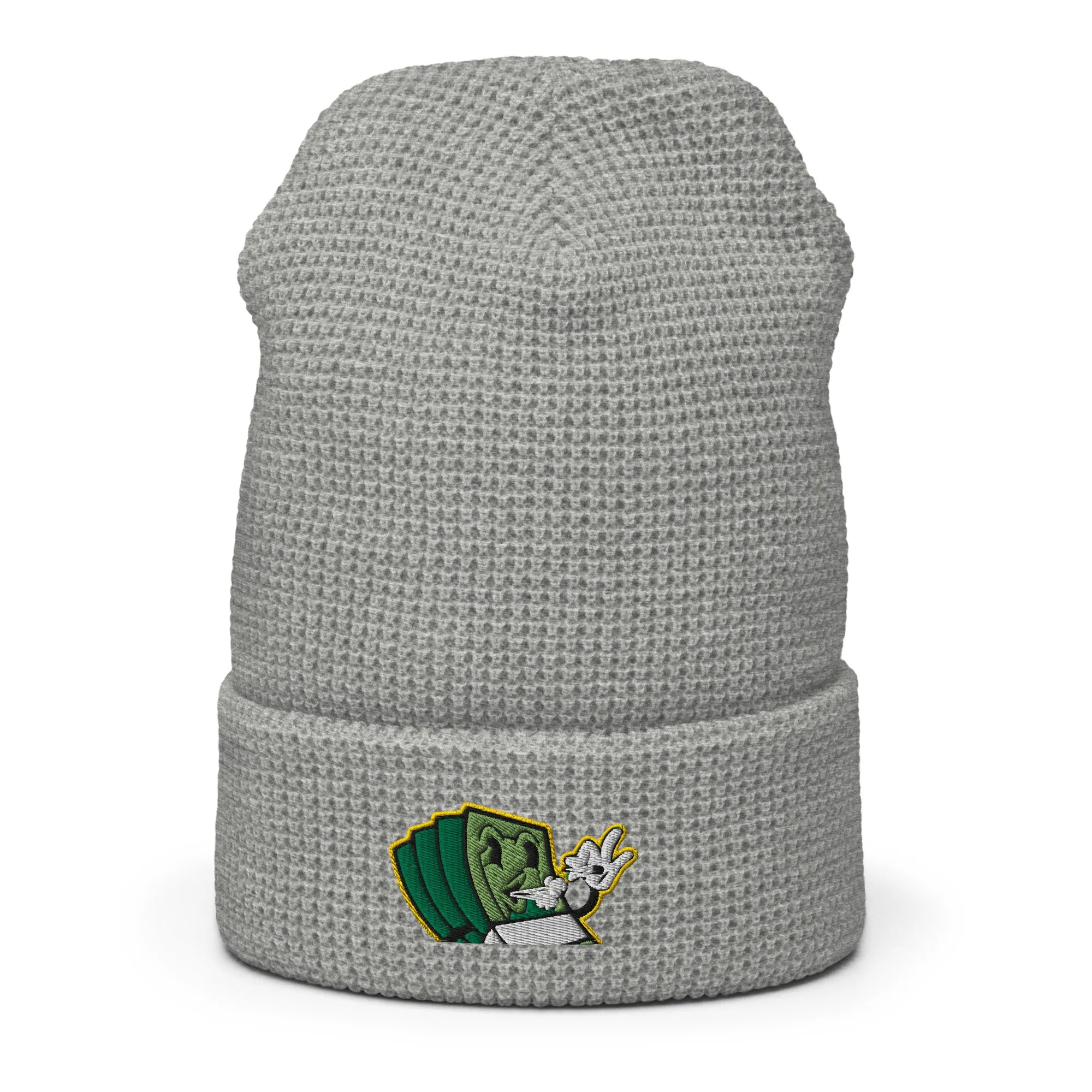 Lit and Rich Cash Smoke Waffle beanie hat