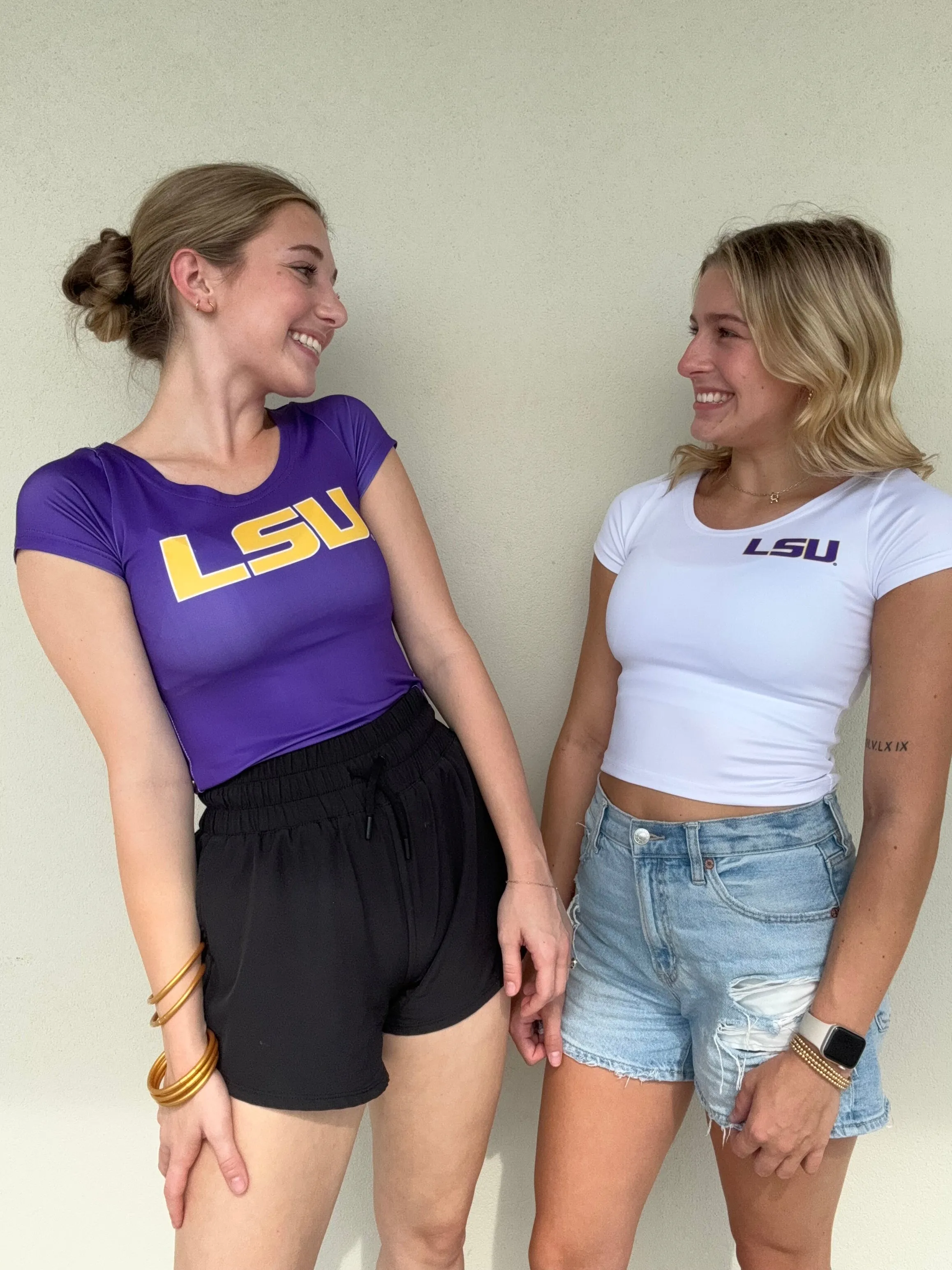 LSU Babydoll Crop Tee - Purple