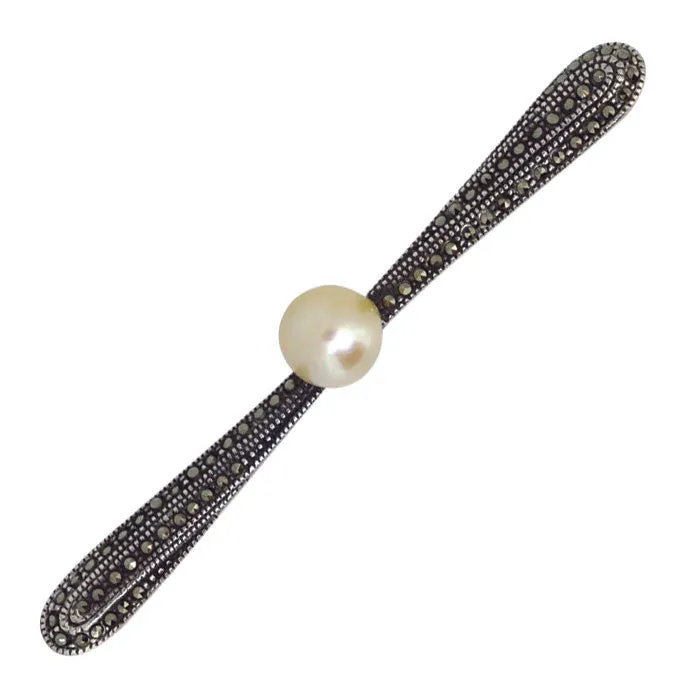 Marcasite & Pearl Stock Pin