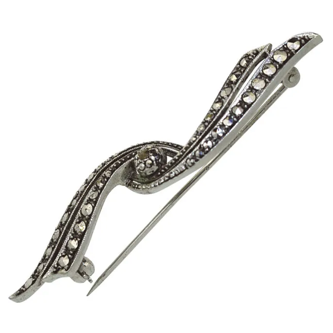 Marcasite 'Twist' Brooch