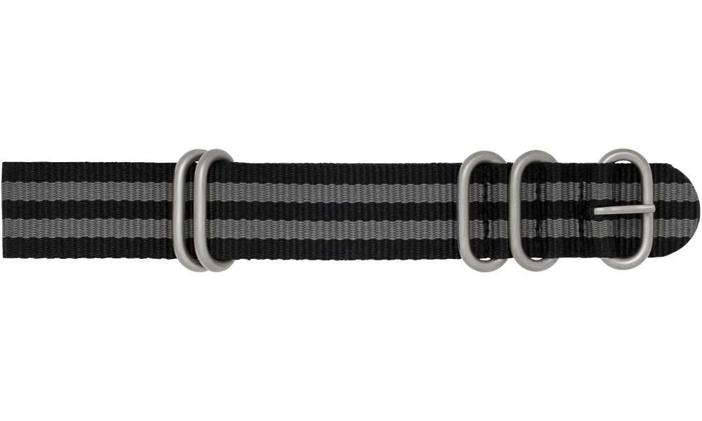 Military NATO Strap Black & Grey Bond Style Watch Strap