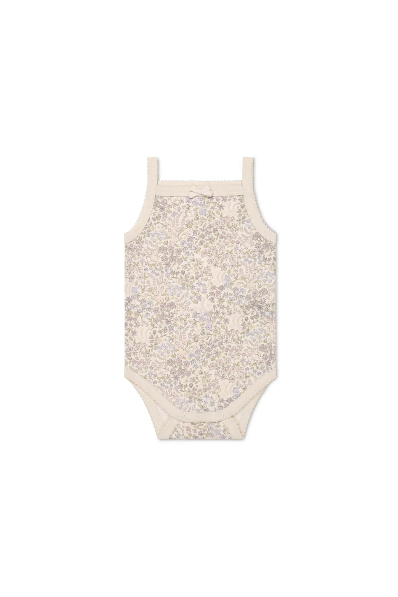 Organic Cotton Bridget Singlet Bodysuit - April Floral Mauve