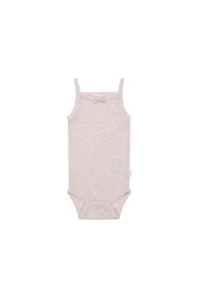 Organic Cotton Fine Rib Singlet Bodysuit - Tulip Fleck