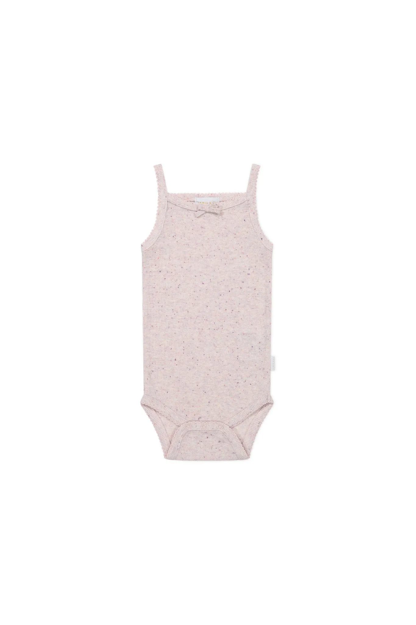 Organic Cotton Fine Rib Singlet Bodysuit - Tulip Fleck