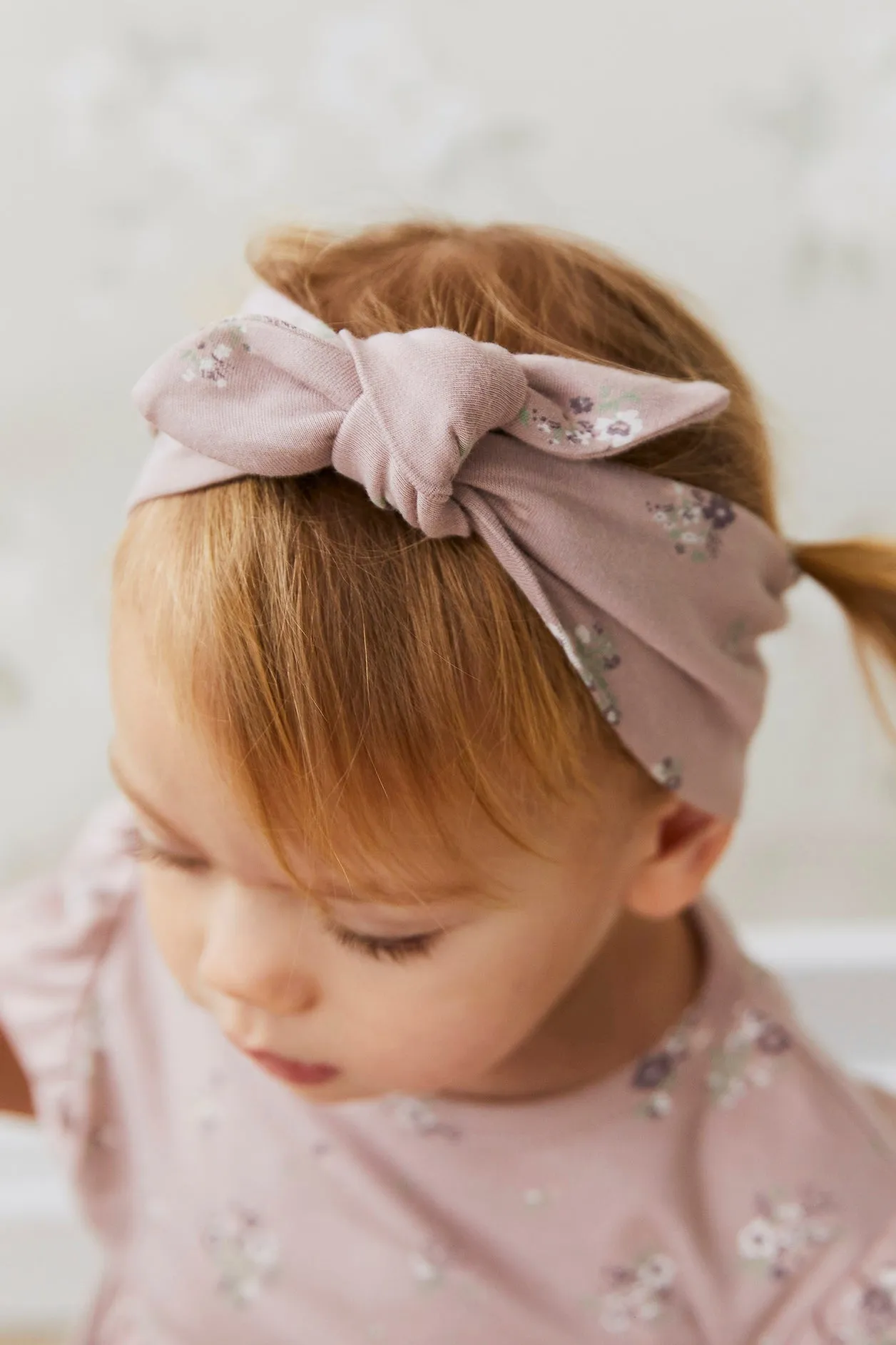 Organic Cotton Headband - Lauren Floral Fawn