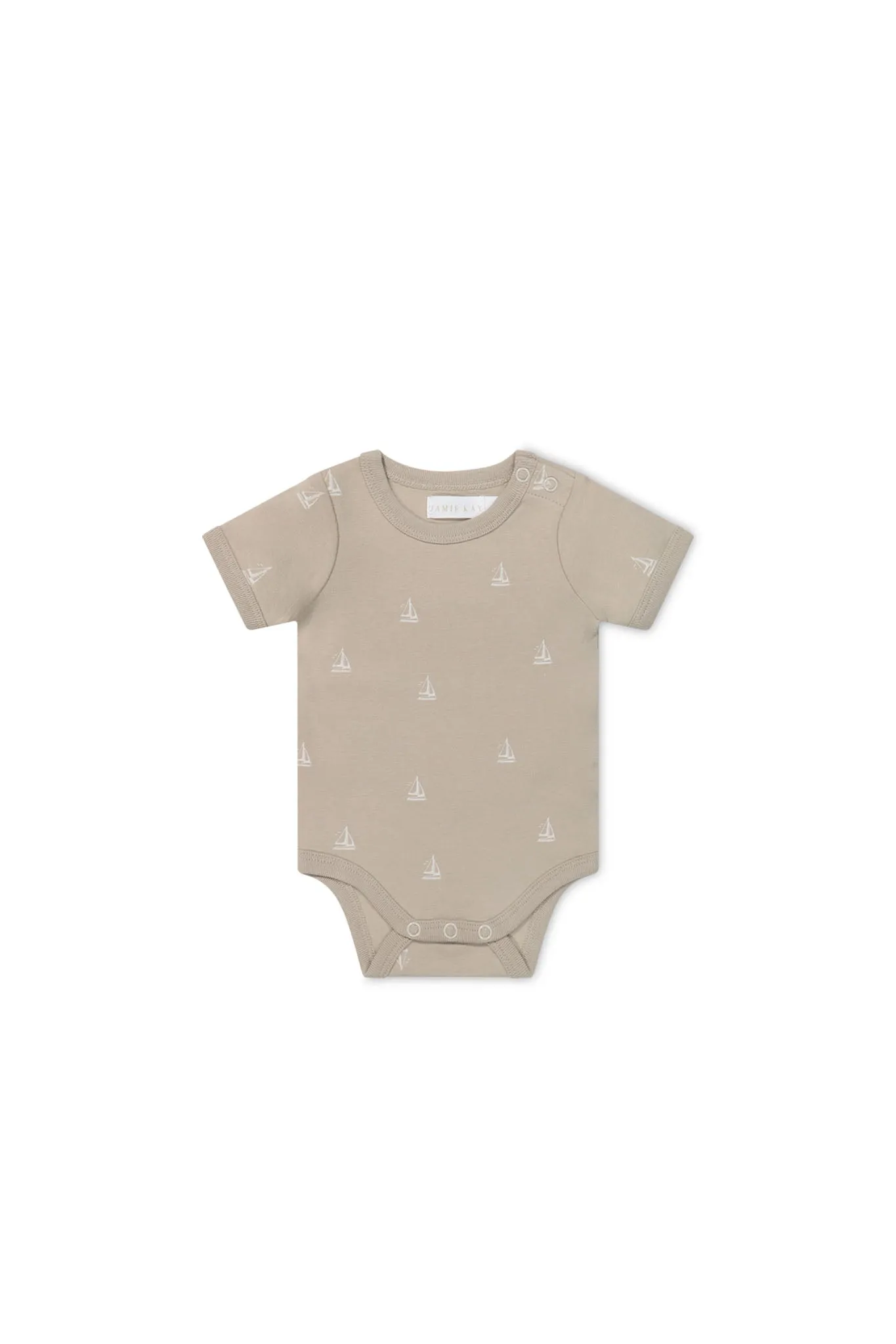 Organic Cotton Hudson Short Sleeve Bodysuit - Set Sail Vintage Taupe