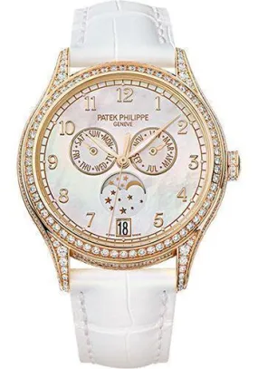 Patek Philippe 38mm Ladies Complications Annual Calender Watch White Dial 4948R