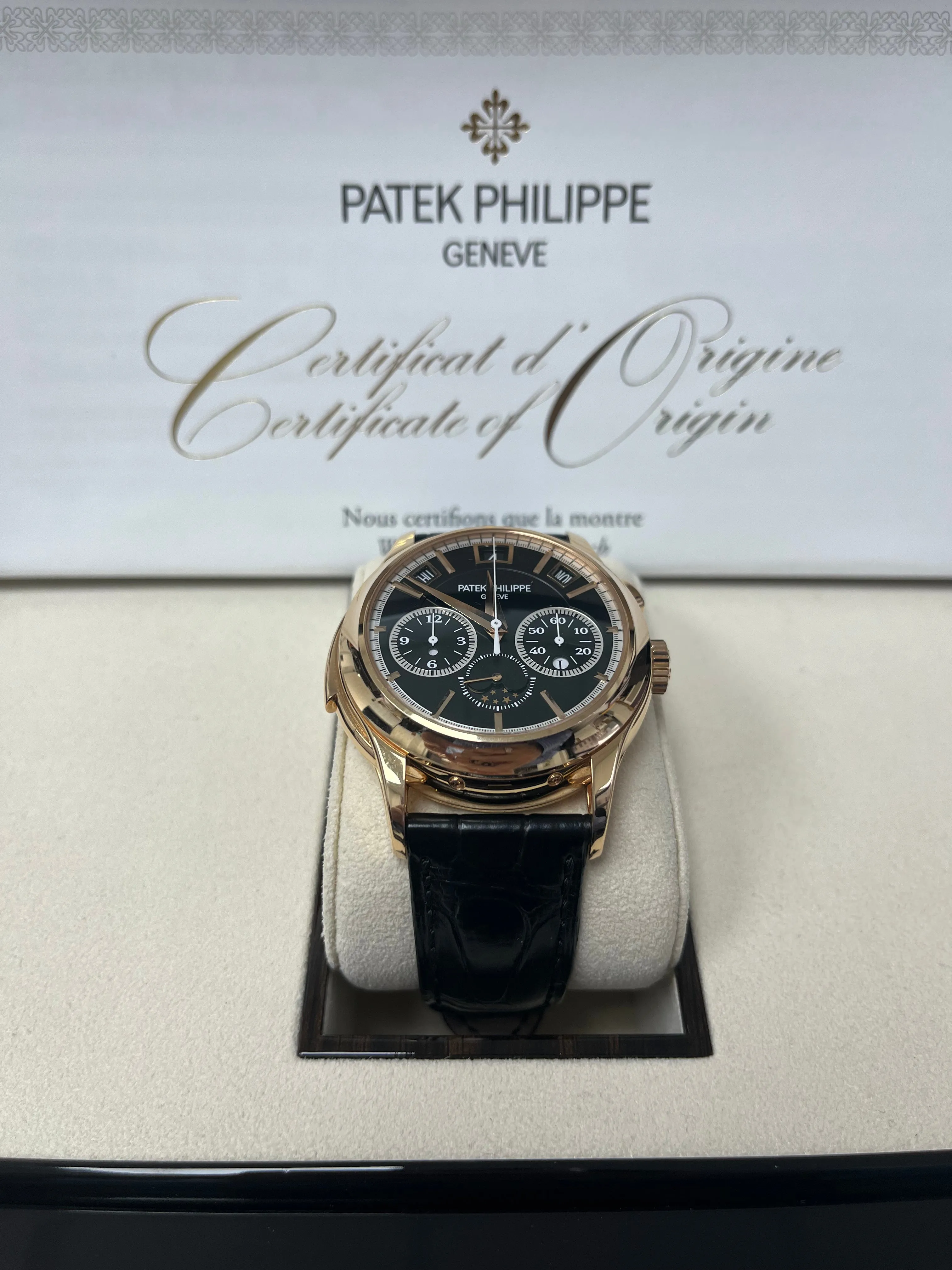 Patek Philippe Grand Complications (submodel) Rose Gold Black Dial 5208R-001